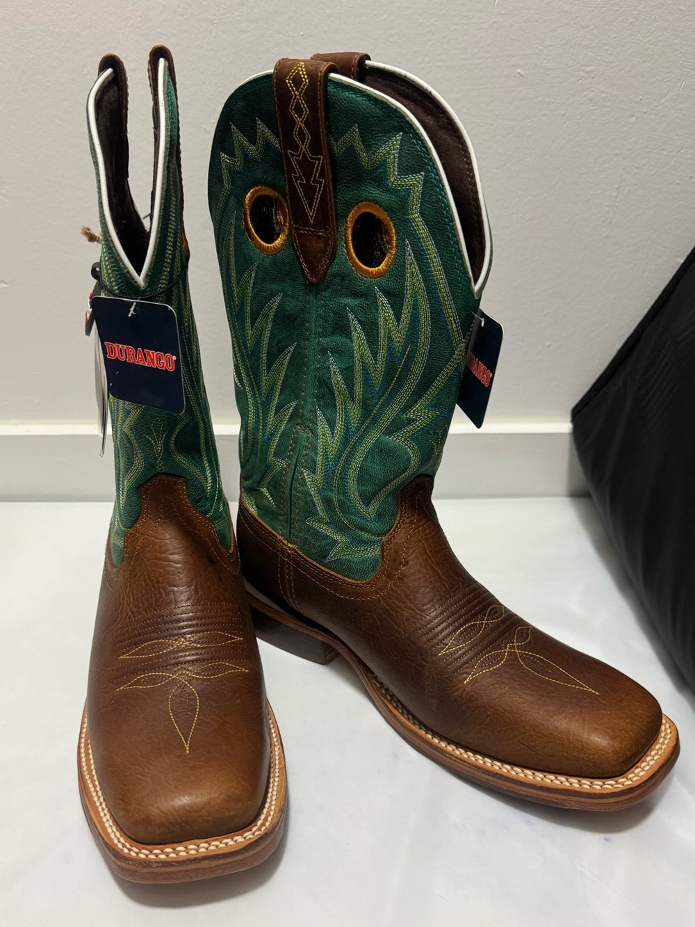 Durango Arena Pro XRT Western Boot Mens 8.5 M 12” golden brown / turquoise green